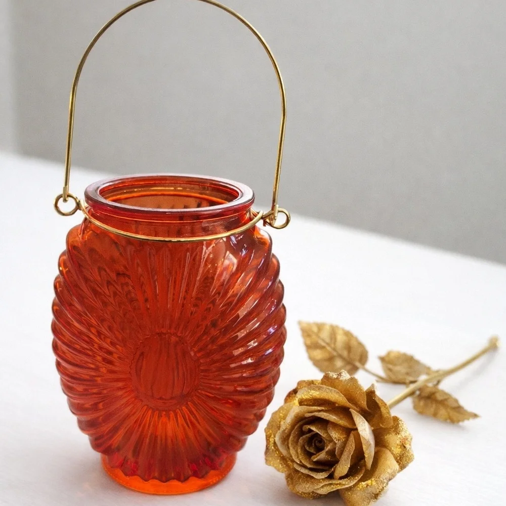 Vintage Ruby Red Glass Hanging Lamp Shade